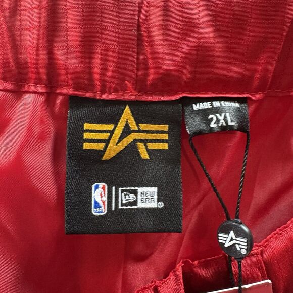 Atlanta Hawks Shorts Mens 2XL XXL Alpha Industries X New Era Rip Stop New Red - Picture 10 of 15